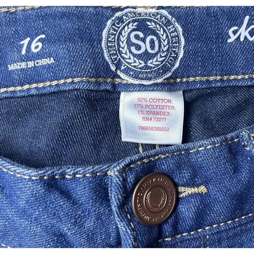 Girls Size 16 Skinny Bootcut Jeans Denim Blue Lot New MSRP $96 Justice Sonoma